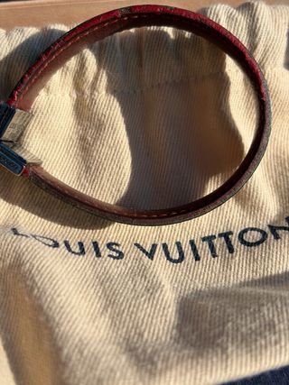 Louis Vuitton Bracciale Pelle Nero Rosso