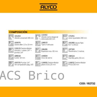 Caja Herramientas 82 Piezas Alyco 192732