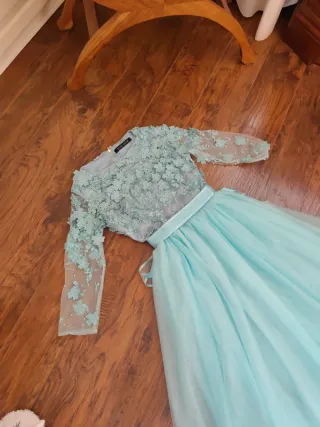 Vestido fiesta largo verde agua de Elie Saab 36