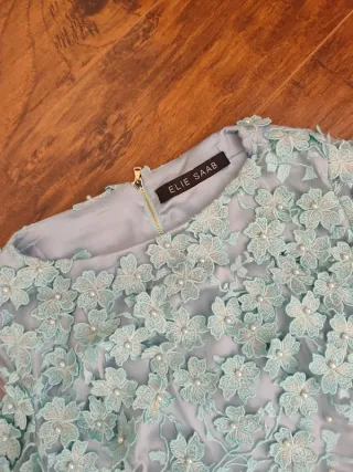 Vestido fiesta largo verde agua de Elie Saab 36