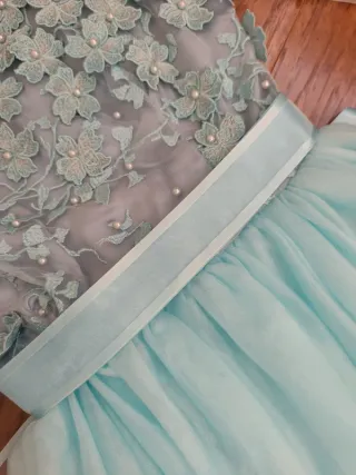 Vestido fiesta largo verde agua de Elie Saab 36