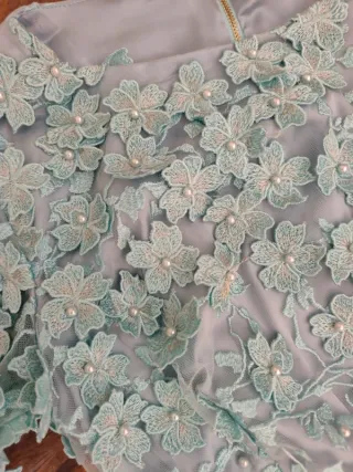 Vestido fiesta largo verde agua de Elie Saab 36