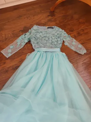 Vestido fiesta largo verde agua de Elie Saab 36