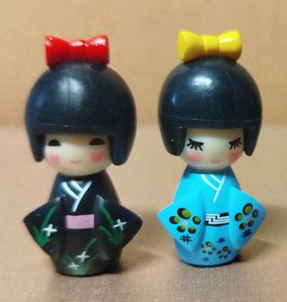 Colección 5 Mini Muñecas Japonesas Kokeshi