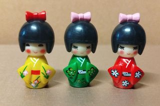 Colección 5 Mini Muñecas Japonesas Kokeshi