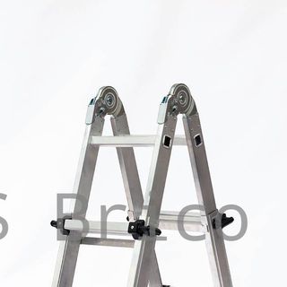 Escalera Telescópica Articulada Aluminio 3+3 Pestaña