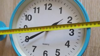 Reloj grande de pared doble cara azul