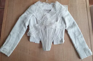 Corpiño Fallera Manga Larga Plateado