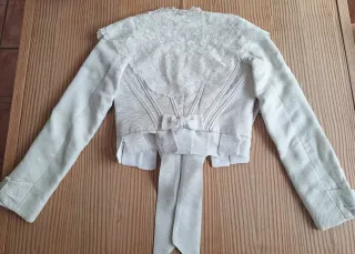 Corpiño Fallera Manga Larga Plateado