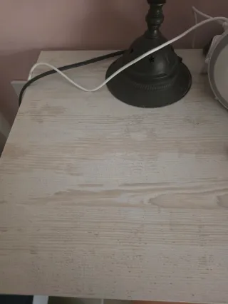 Juego de 2 mesitas altas madera blanco y marrón