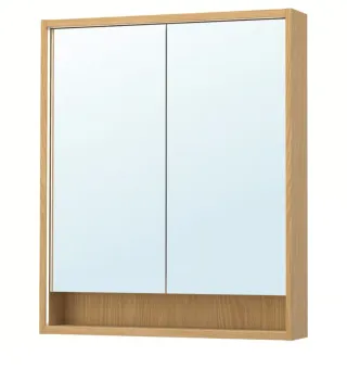 FAXALVEN Armario espejo roble con luz LED Ikea