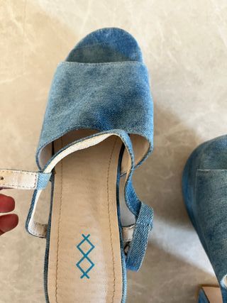 Sandalias MIM Talla 36 Piel Vegana y Denim