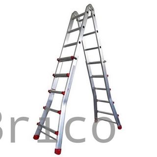 Escalera Telescópica Aluminio 4+4 Pestaña