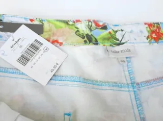 Falda vaquera estampada flores elástica