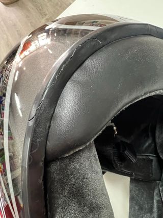 Casco Moto NZi Negro y Gris Rayas