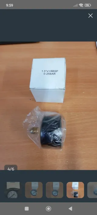 Manómetro 0-25 BAR 1.5x1/8BSP