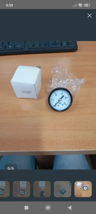 Manómetro 0-25 BAR 1.5x1/8BSP