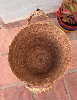 Cesta de rafia con asas 35x40