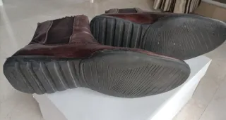 Botines de cuero marrón hombre