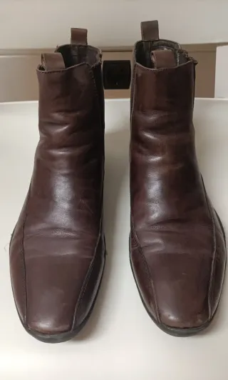 Botines de cuero marrón hombre