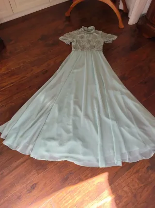 Vestido fiesta ASOS verde menta talla 36