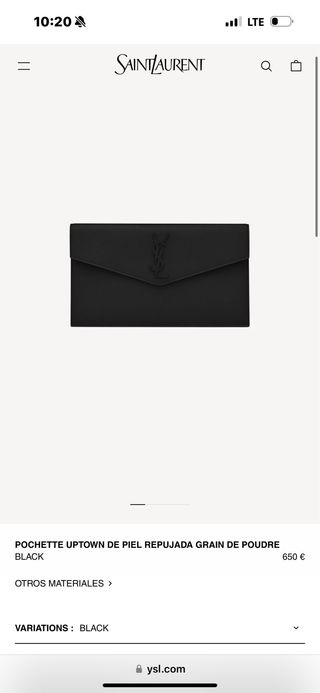 Clutch Saint Laurent Negro Original