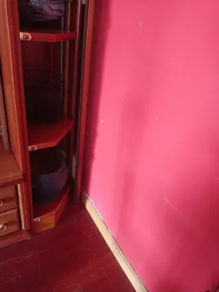 Armario esquinero de madera altillo desmontable