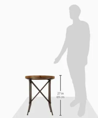 Mesa auxiliar industrial madera y metal