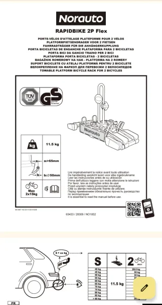 Porta bicicletas plegable ( no apto para ebike)