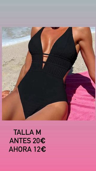 Bañador negro mujer talla M