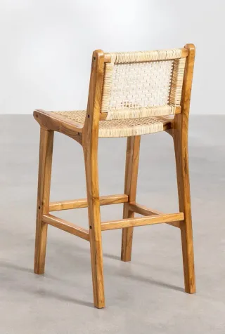 Taburete Madera Teca y Rattan Sklum NUEVOS