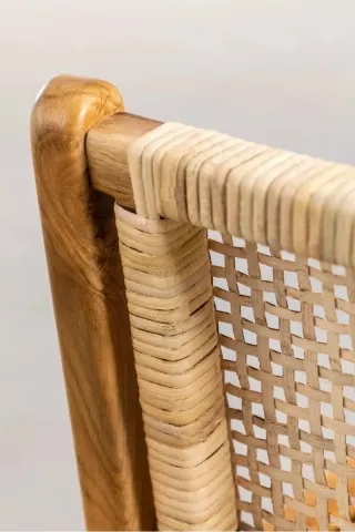 Taburete Madera Teca y Rattan Sklum NUEVOS