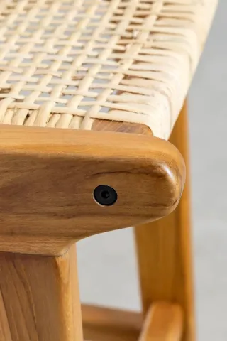 Taburete Madera Teca y Rattan Sklum NUEVOS