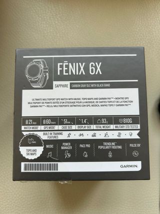 Garmin Fenix 6X Sapphire Negro