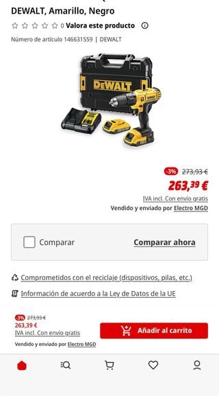 Taladro Percutor DeWalt 18V XR
