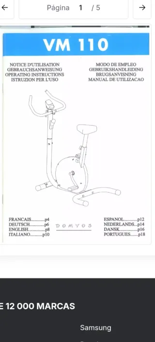 Bicicleta Estática Domyos VM110