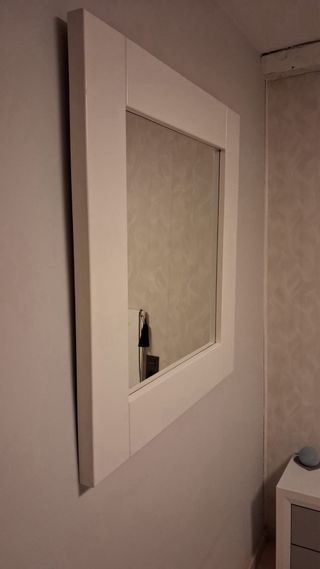 Espejo Madera Maciza Lacado Blanco