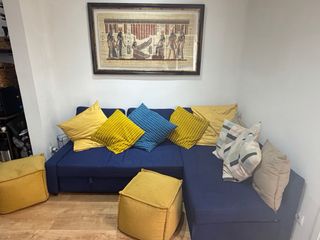 Sofá Cama IKEA Azul y Amarillo