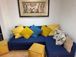 Sofá Cama IKEA Azul y Amarillo
