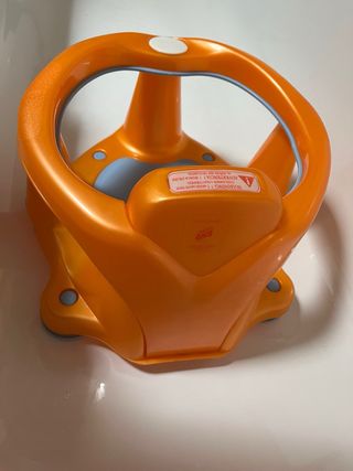 Asiento Bañera Bebé Naranja y Azul
