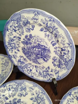 8 Platos Postre Porcelana Italiana Iristone