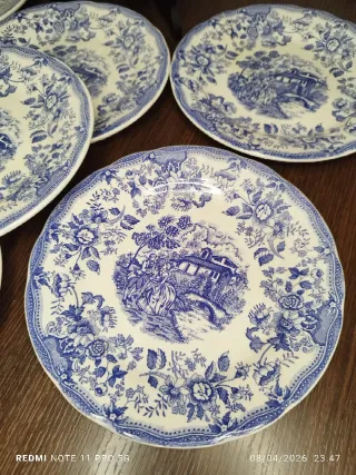 8 Platos Postre Porcelana Italiana Iristone