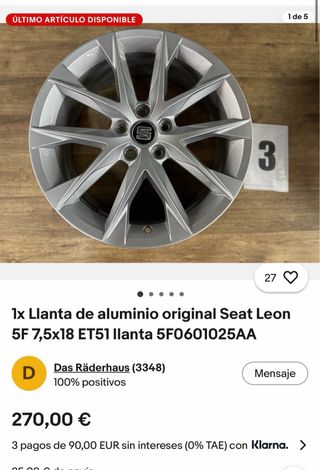 Llantas Seat 18” + Neumáticos Unlop Sportmaxx