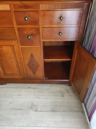 Vajillero de madera maciza cerezo 2 piezas