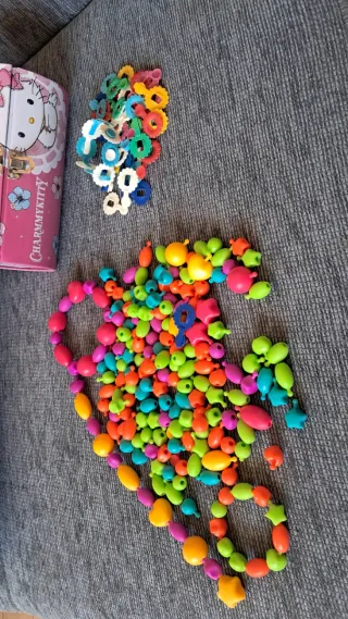 Caja para manualidades perlas plástico multicolor