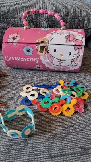 Caja para manualidades perlas plástico multicolor