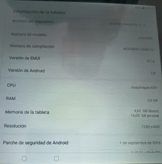 Tablet Huawei Mediapad T3 10 16GB 4G Plata con sim