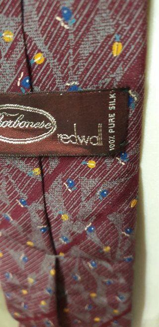 Cravatta Borbonese 100% Seta Burgundy Vintage