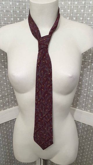 Cravatta Borbonese 100% Seta Burgundy Vintage