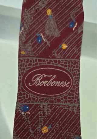 Cravatta Borbonese 100% Seta Burgundy Vintage